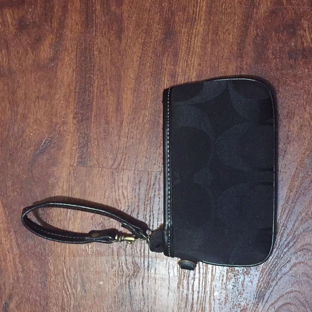 Black COACH wristlet
